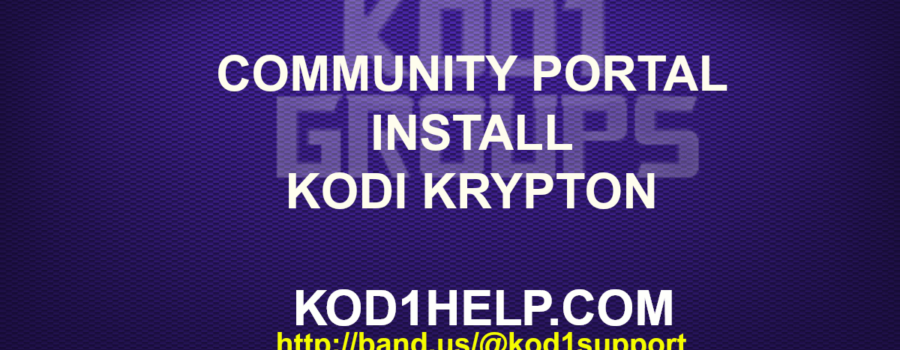 COMMUNITY PORTAL INSTALL KODI KRYPTON