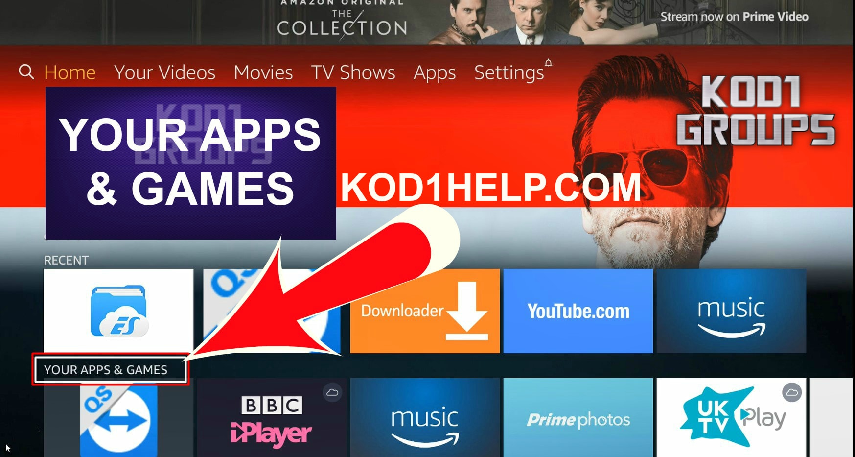 MOVE KODI TO AMAZON HOME SCREEN