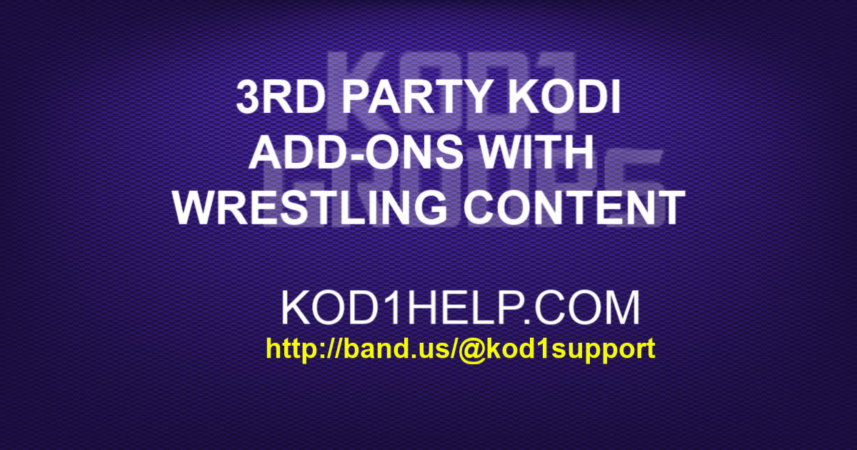 Kodi discount wwe addon